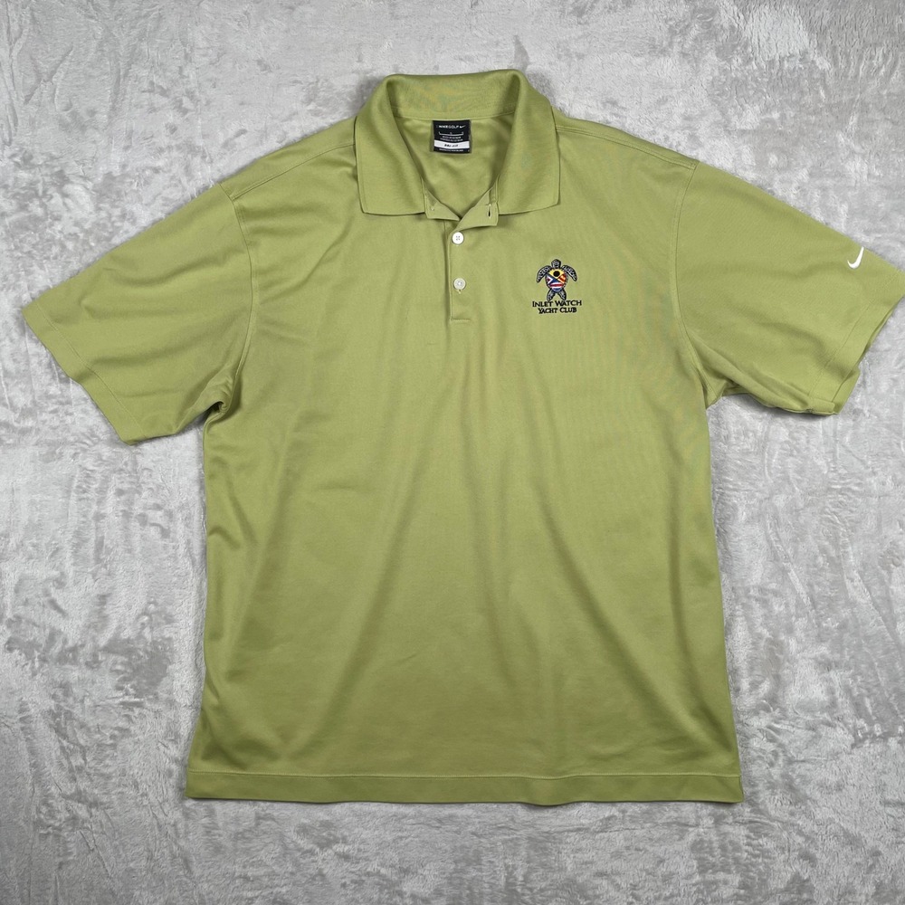 Nike Golf Dri-FIT Polo Shirt Inlet Watch‎ Yacht Club Green Mens Large